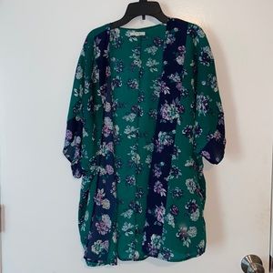 Green Floral Kimono